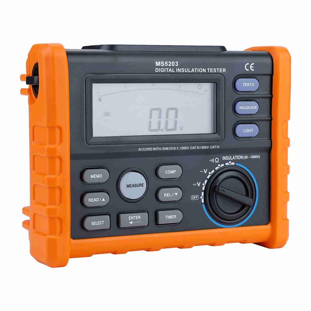 PEAKMETER MS5203 Digital and Analog Display 50 1000V Insulation Resistance Tester Meter