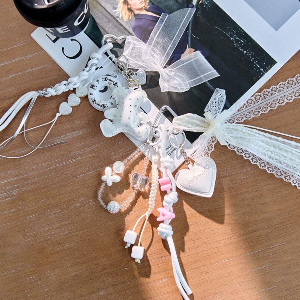 Bag Charm Braided Rope Bag Pendant High-grade Love Tassel Keyring Friends Birthday Gifts