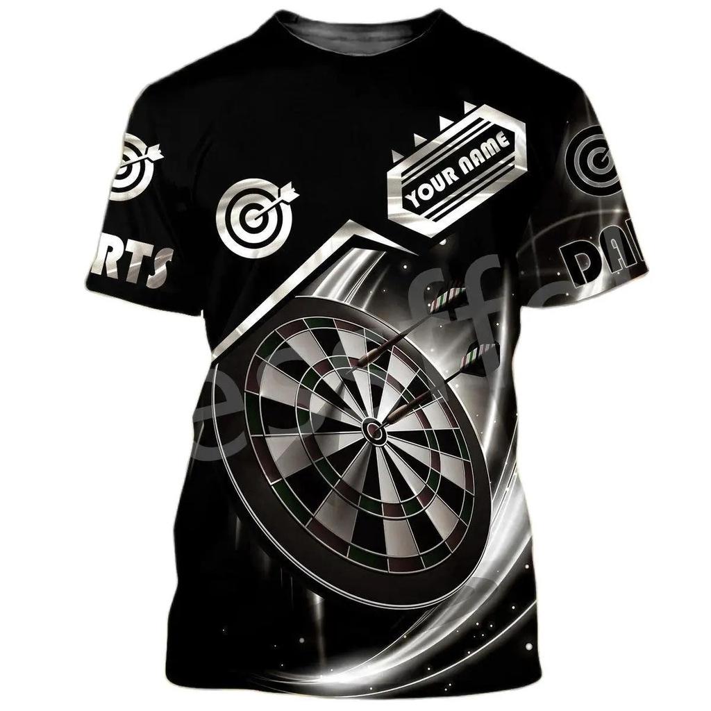Bar Entertainment Dart Club Fun Indoor Sports Summer Men's 3D Printed Loose Casual Daily Short Sleeved T-shirt