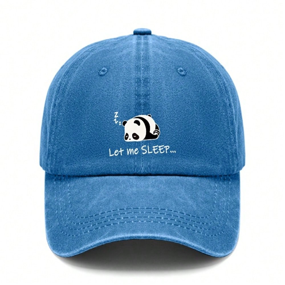 Unisex Baseball Cap - Let Me Sleep Panda Print Lightweight Breathable Adjustable Hat For Casual Outings & Travel