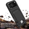 For iPhone 17 Pro Max Case Liquid Silicone Card Holder Phone Back Cover with Wrist Strap