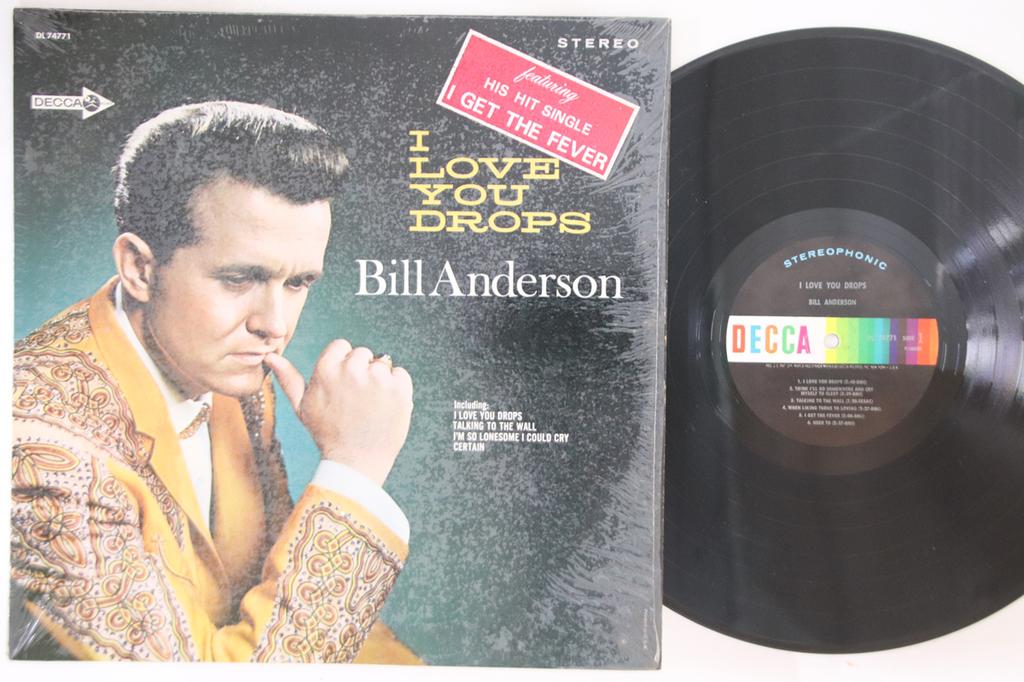 LP Record BILL ANDERSON - I Love You Drops DL74771 DECCA 1966 US Country Used