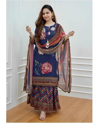 Индийский женский комплект из искусственного шелка Kurta Sharara Dupatta, праздничная одежда, болливудская туника, платье Kurti