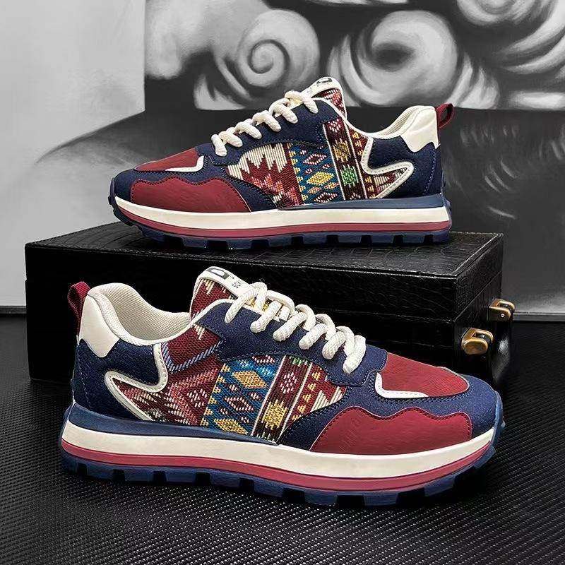 Мужская обувь, весенняя повседневная обувь, вышитая в китайском стиле, мужская спортивная обувь, модная универсальная обувь для пап, принтованная обувь Forrest Gump Board Shoes