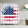 Retro Artistic Flag Shower Curtain Rustic Country Barn Door Pattern Bath Curtains Bathroom Curtains for Bathtub Home Art Decor