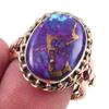 Двухцветное кольцо из стерлингового серебра 925 пробы с натуральным фиолетовым бирюзовым камнем, размер 9 B5I07