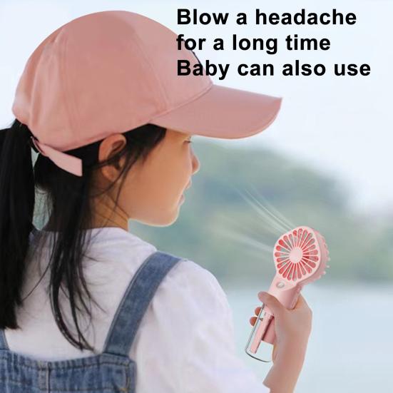 Mini Fan Nano High-Speed 4-Gear Adjustable Water Sprayer 7-Blade Portable Handheld Fan Home