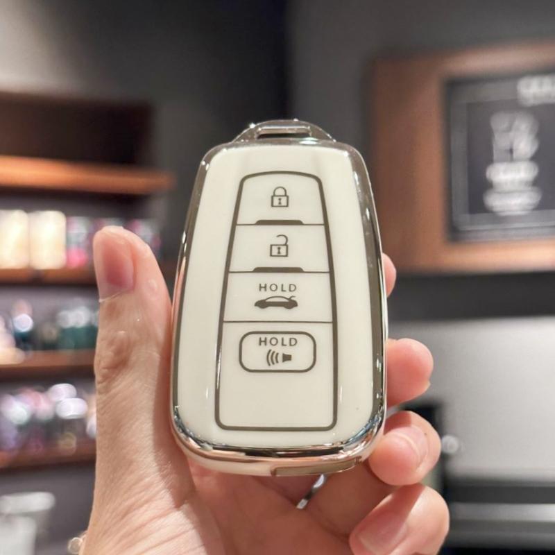 Car Key Case Cover Key Holder with Keychain for Toyota 2018-2022 RAV4 Camry Corolla Avalon C-HR Prius GT86 Highlander