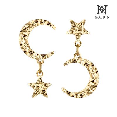 Золотые серьги 18K Starlight Moonlight Cutting Yg