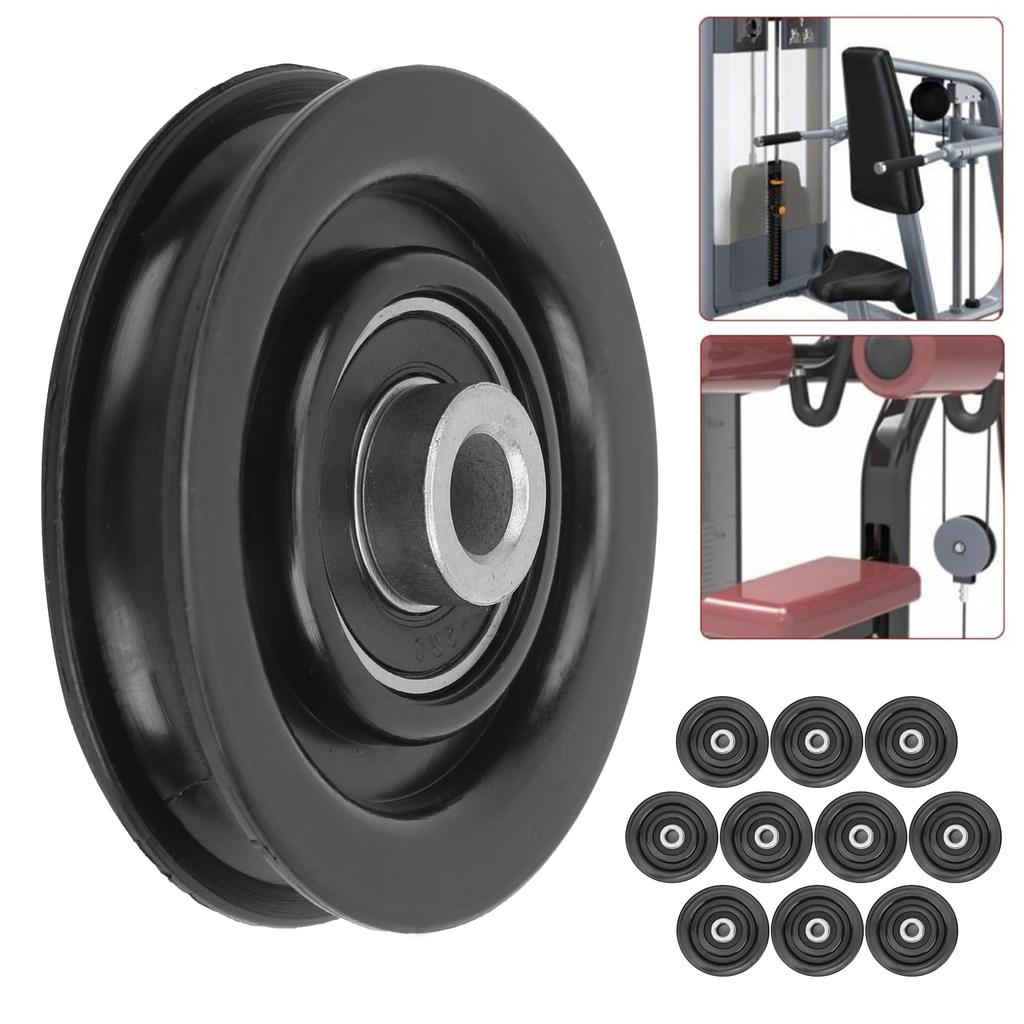 10pcs Nylon Iron Fitness Bearing Pulley Home Gym Attachments Exercise Strength Training Accessory 75mm