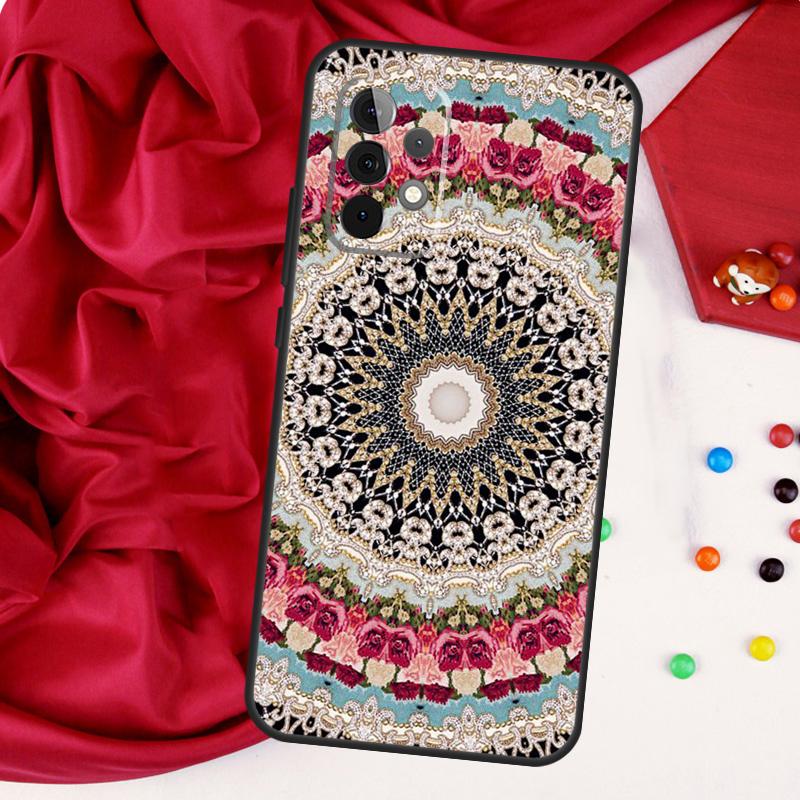 Цветочный дизайн мандалы для Samsung Galaxy A15 A55 A53 A33 A35 A22 A32 A52 A54 A34 A14 A56 A36 A26 A16 A05 A06 Чехол