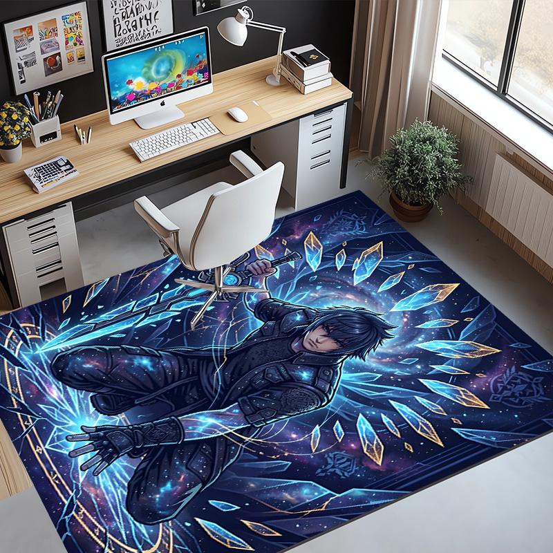 Final Fantasy Pattern Rug, Indoor/Outdoor Mat, for Picnic, Gameroom, Bedroom, Office, Living Room, Home Decor Carpet, Birthday Gift