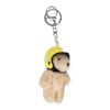 Lovely Helmeted Bear Charm Keychains Y2K Plush Ornament Pendant Car Keyring Backpack Decoration Bag Charm Jewelry