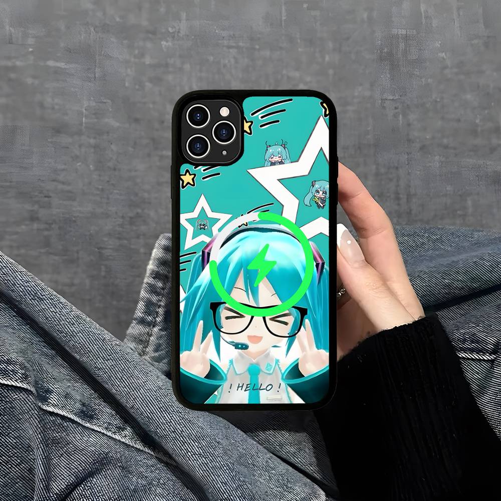 Милый H-Хацунэ Мику Магнитный Беспроводной Чехол Для Телефона Для IPhone 17 16 15 14 Plus 13 12 11 Pro Max