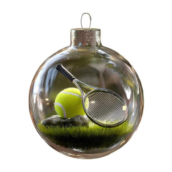 Yousheng Funny 3D Sports Ball Christmas Tree Ornaments Micro Scene Sports Holiday Ornament Clear Ball Hanging Decoration Keepsake Gift for Athletes
