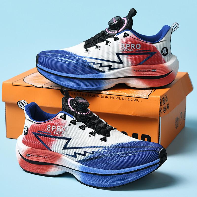 X8 Mandarin Duck Running Shoes Carbon Plate + Popcorn Size 33-45 for Men and Women, Running Shoes, Sports Shoes, Rotating Buckle
