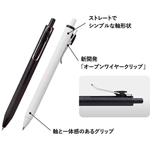 Mitsubishi Pencil Gel Ink Ballpoint Pen Uni-ball One 0.38mm Black, Red, Blue, White Barrel, Set of 3