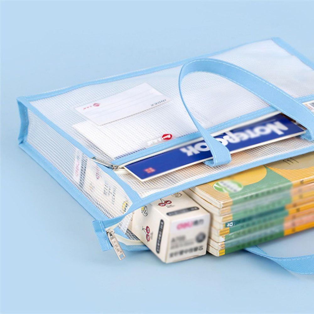 Multi-layer Zipper Pouch Bag Clear Data Document Bag A3/A4 File Storage Bag Book Storage Bag