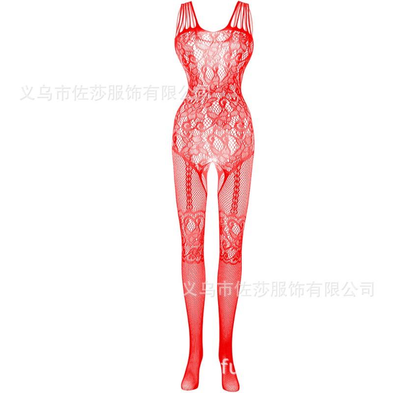 Sexy Underwear Suspenders Sexy Black Real Life Hollow Open-file One-piece Mesh Stockings Jacquard Mesh Socks