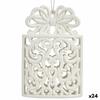 Christmas Bauble Gift Box White Plastic Glitter 7.4 X 12 X 4 Cm (24 Units)