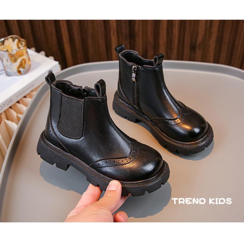 Модные детские кожаные ботинки в стиле ретро на весну и осень