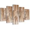 Five Piece Picture Canvas Print Love Inscription Boards Brown