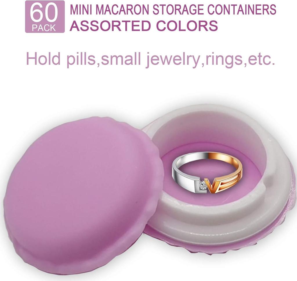 Mini Macaron Jewelry Pill Storage Box Containers Macaron Mini Storage Case Jewelry Box Case Container Earring Travel Organizer