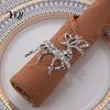 Unique Animal Shape Napkin Rings Christmas Deer Ring, Faceted Metal Elk Holder, Reusable Formal Dinner Table Decor Ring for Xmas Holiday Wedding