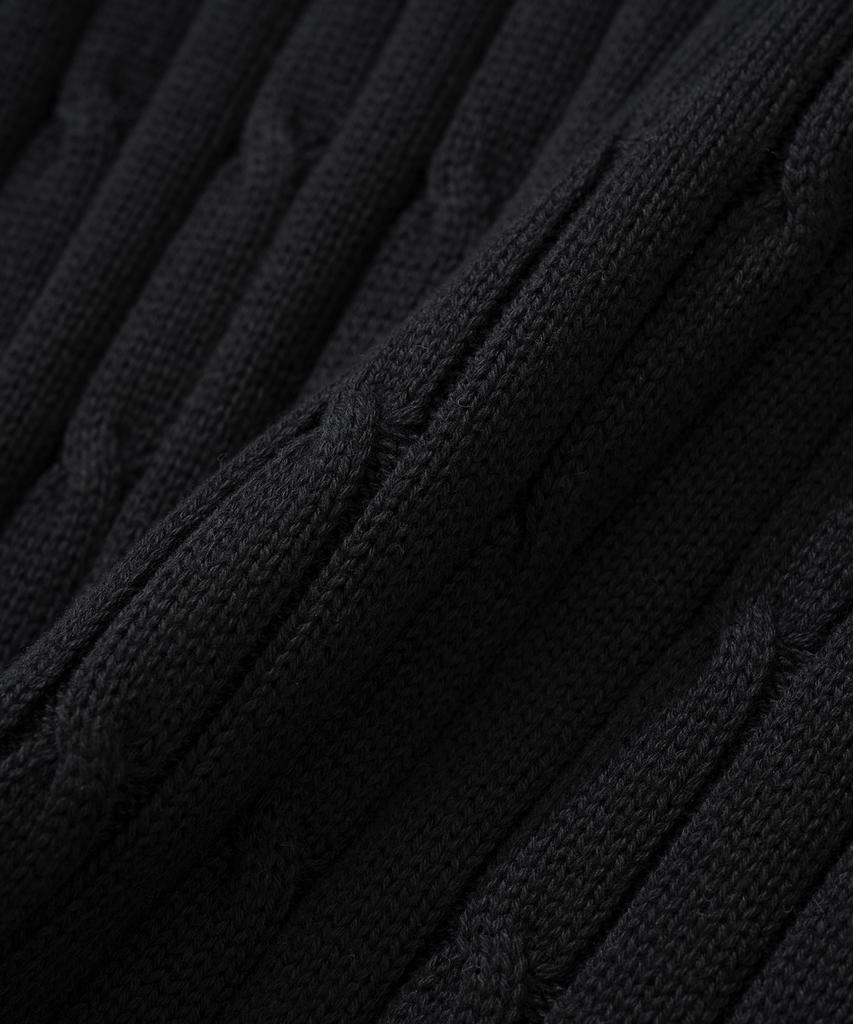 KNITTED [Nitied X Fashion Planet] Cable Round Knit Black