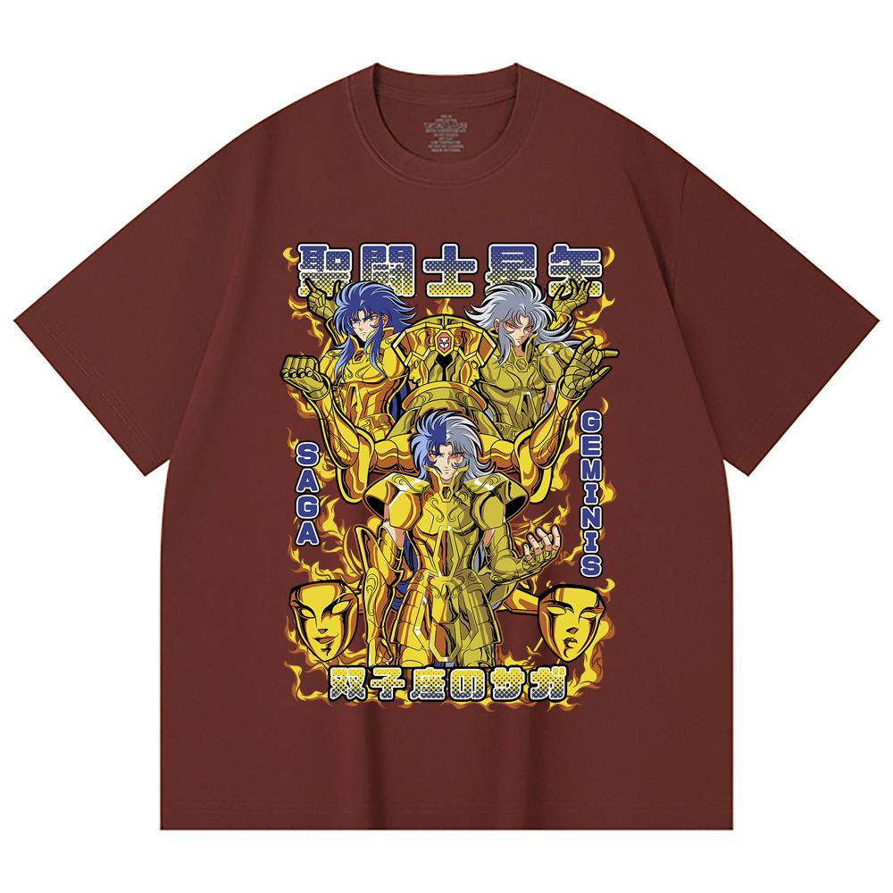 230 Gsm 100% Cotton Saint Seiya V21 Gemini Print Unisex Heavy Cotton T Shirt
