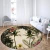 Круглый ковер с принтом тропических растений, семейная гостиная, спальня, ванная комната, напольный коврик, ковер для украшения пола