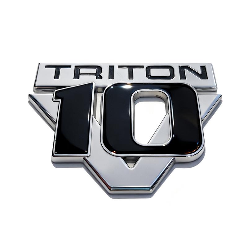 1X 3D Металлический Стайлинг Автомобиля V10 Triton Объем Двигателя Логотип Крыло Багажник Задняя Наклейка Эмблема Значок Стикер