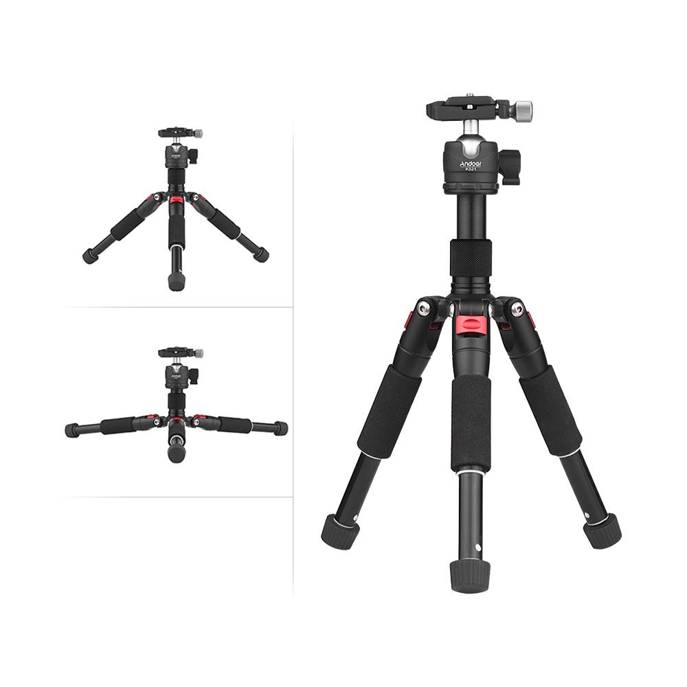 K521 Портативный 5-секционный выдвижной штатив из алюминиевого сплава с мини-шаровой головкой, низким центром