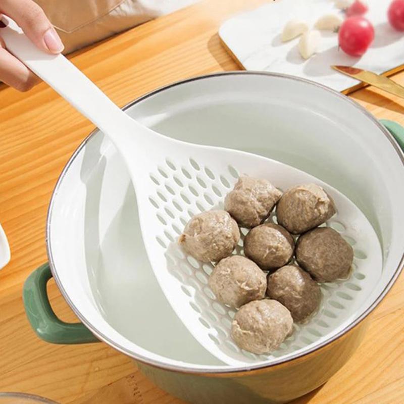 Plastic Skimmer Spoon With Handle Food Drain Shovel For Kitchen Cooking