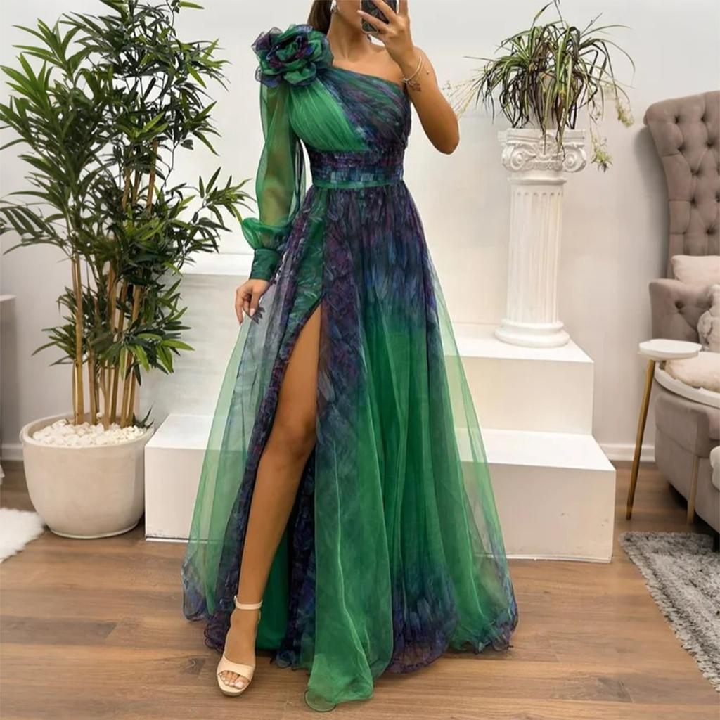 Women's Summer Dress Mesh Printed Suspender Holiday Casual Party Dress