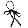 Ribbon Pearl Necklace Scarf Adjustable Polka Dots Scarf All-match Waist Chain  Summer Season