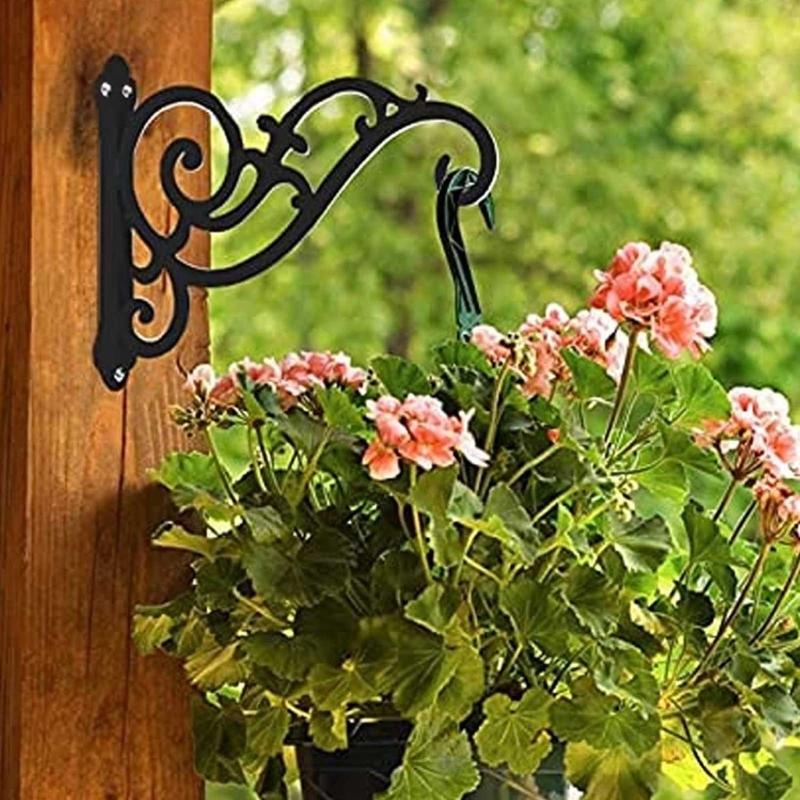 Garden Iron Hook Bracket Bird Pattern Metal Wall Mounted Flower Pot Basket for Outdoor Indoor Hanging Plant Supplies