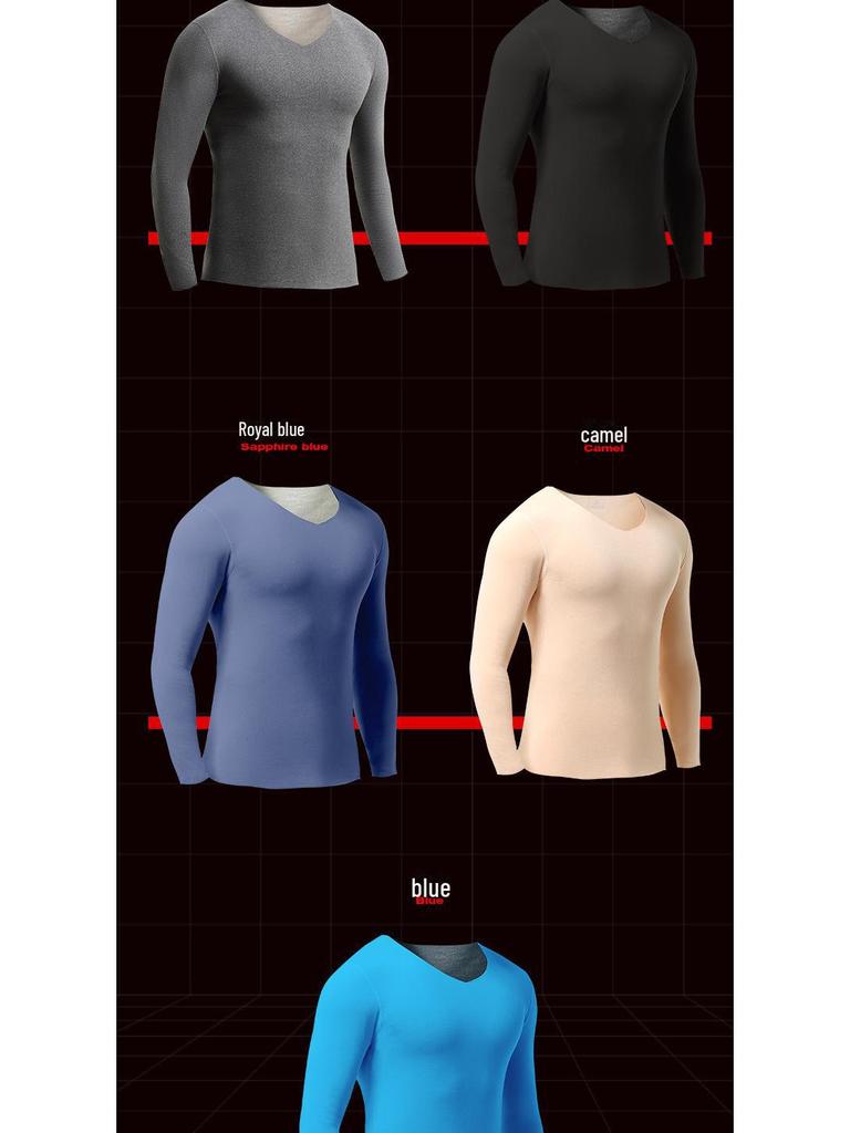 Men's & Boys' Seamless Thermal Top with Velvet Lining - Thickened Cold-Proof Base Layer for Autumn/Winter