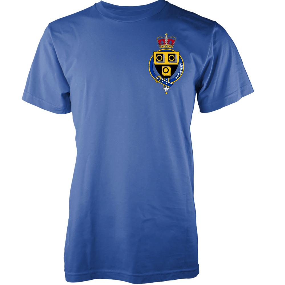 Personalised Irish Name Ambrose T-Shirt Family Crest Badge Coat Of Arms Adult