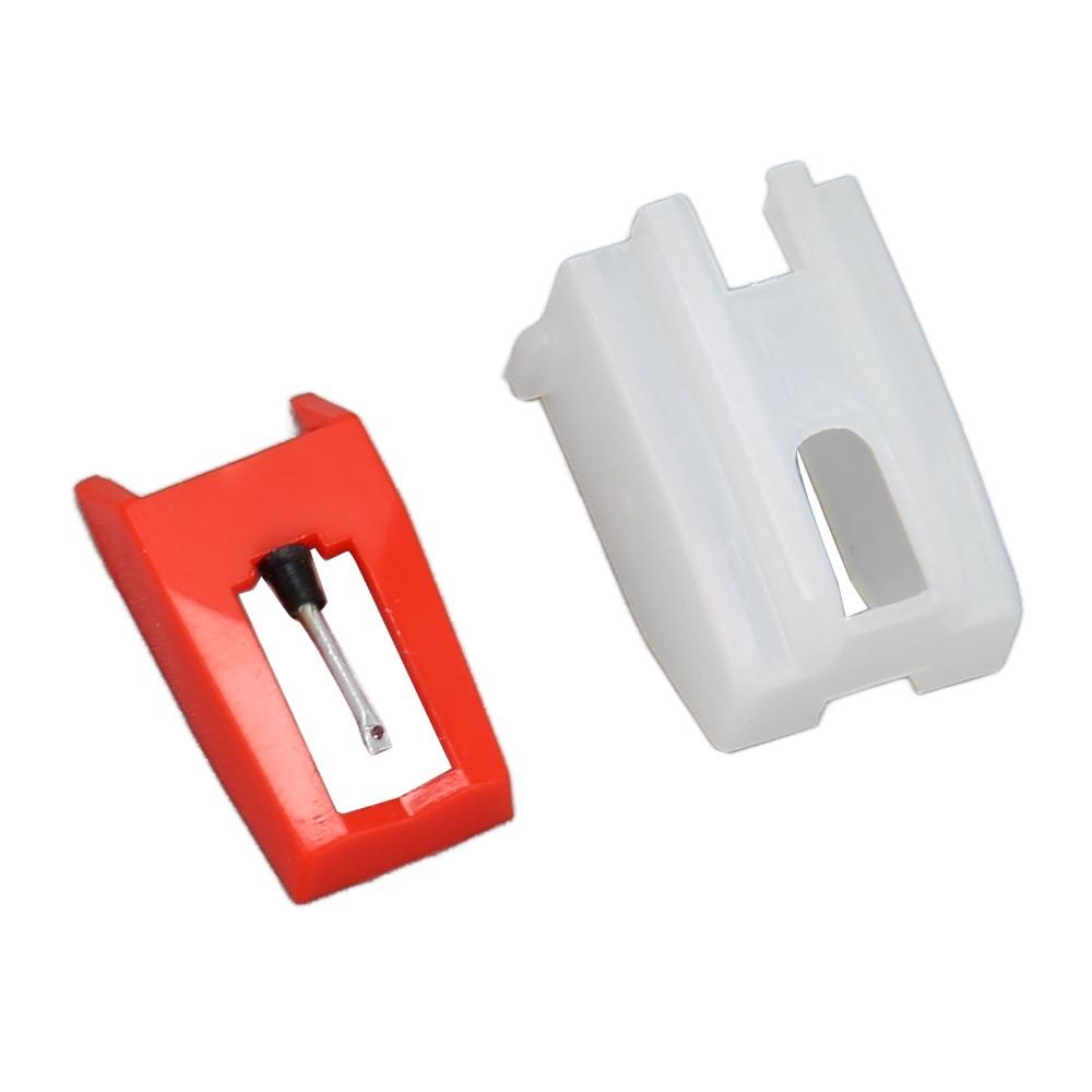 5PCS with White Plastic Case Turntable Replacement Needles Phonograph Stylus for LP Vinyl Record