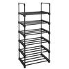 6 Tier Shoe Rack, Iron Storage Organizer, Customizable Design, Space Saving and Versatile