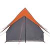 Family Tent with Roof in Grey and Orange 220 x 220 x 184 cm
