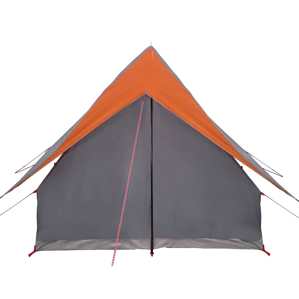 Family Tent with Roof in Grey and Orange 220 x 220 x 184 cm