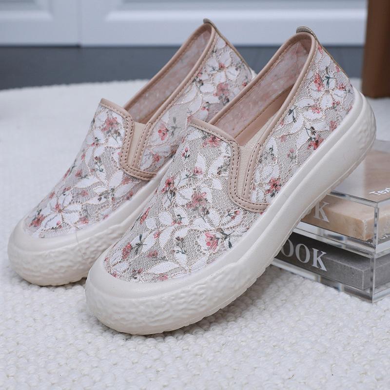 Мода 2024 Весна/Лето Новые Модные Универсальные Туфли Из Ткани С Толстой Подошвой И Неглубокими Чехлами Ленивые Туфли Повседневные Туфли Для Мам