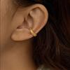 Golden Wheat Ear Clips Without Ear Piercings Korean Fashion Cold Wind Geometric C-Shaped Leaves Feather Ear Bone Clips