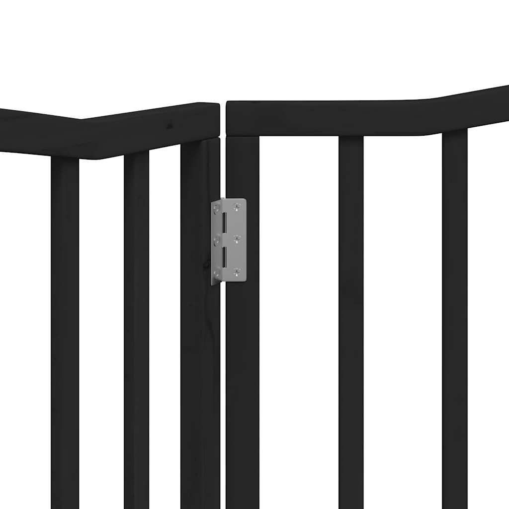 2 Piece Foldable Dog Gate Black 160 cm Poplar Wood