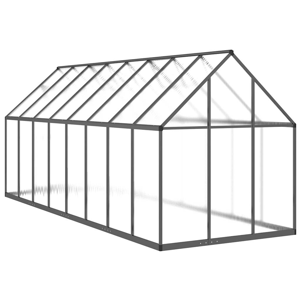 Greenhouse with Foundation Frame Anthracite 445 x 169 x 195 cm Aluminum