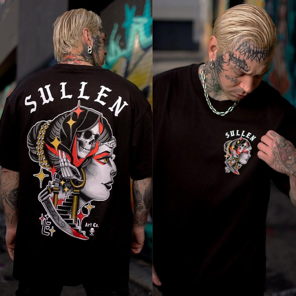 Cali Pin Up Sullen Tattoo Art TShirt 100 Cotton Graphic Tee Unisex Unisex Summer Streetwear