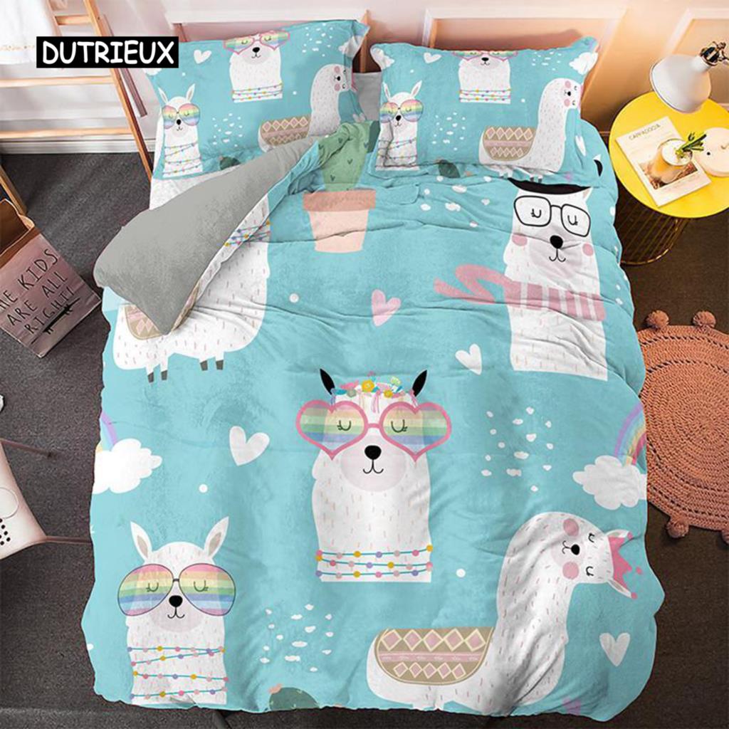 Мультяшный пододеяльник, комплект постельного белья из микрофибры размера «king-size», милый цветной аватар, комплект постельного белья для детей и подростков, мягкий пододеяльник в стиле «кавайи»