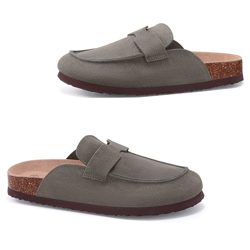 Fashion Kidmi New Women's Slippers Comfortable Cork Sole Genuine Cow Suede Clogs Indoor And Outdoor Potato Shoes Popular Beach Slippers